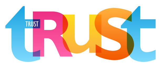 TRUST colorful vector concept word typography banner